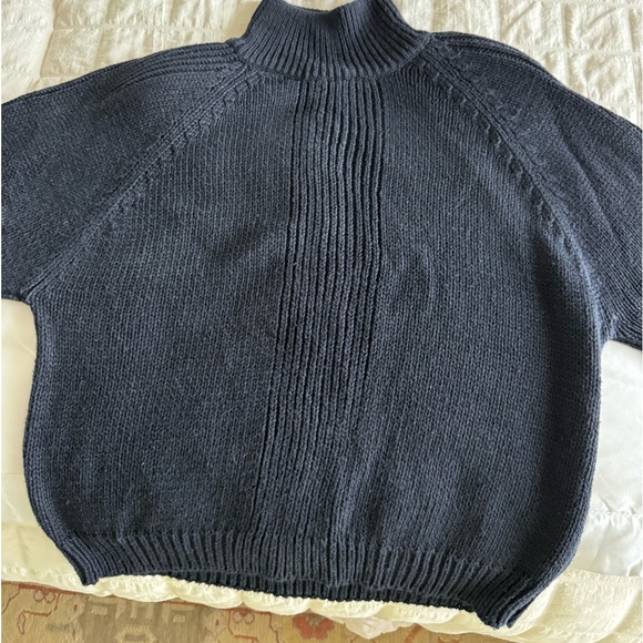 Fashion Simple Mock Turtle Neck Sweater, M, Black, Pullover, Raglan Sleeves NWOT - Picture 4 of 14